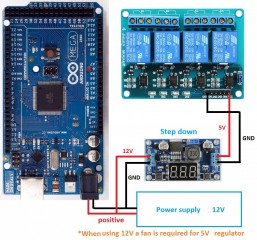 relay with external power supply and step down